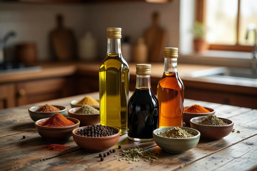 Salsas, aceites y condimentos veganos