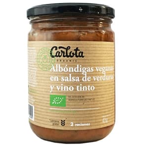 Albondigas veganas en salsa de vino tinto - Carlota organic - Vegacelona tienda vegana online