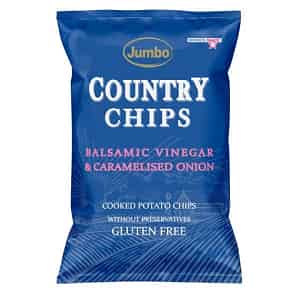Chips sabor vinagre balsámico y cebolla caramelizada - Country chips - Vegacelona tienda vegana online