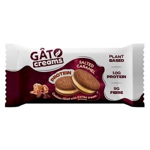 Galletas proteicas rellenas de caramelo salado - Gato creams - Vegacelona tienda vegana online